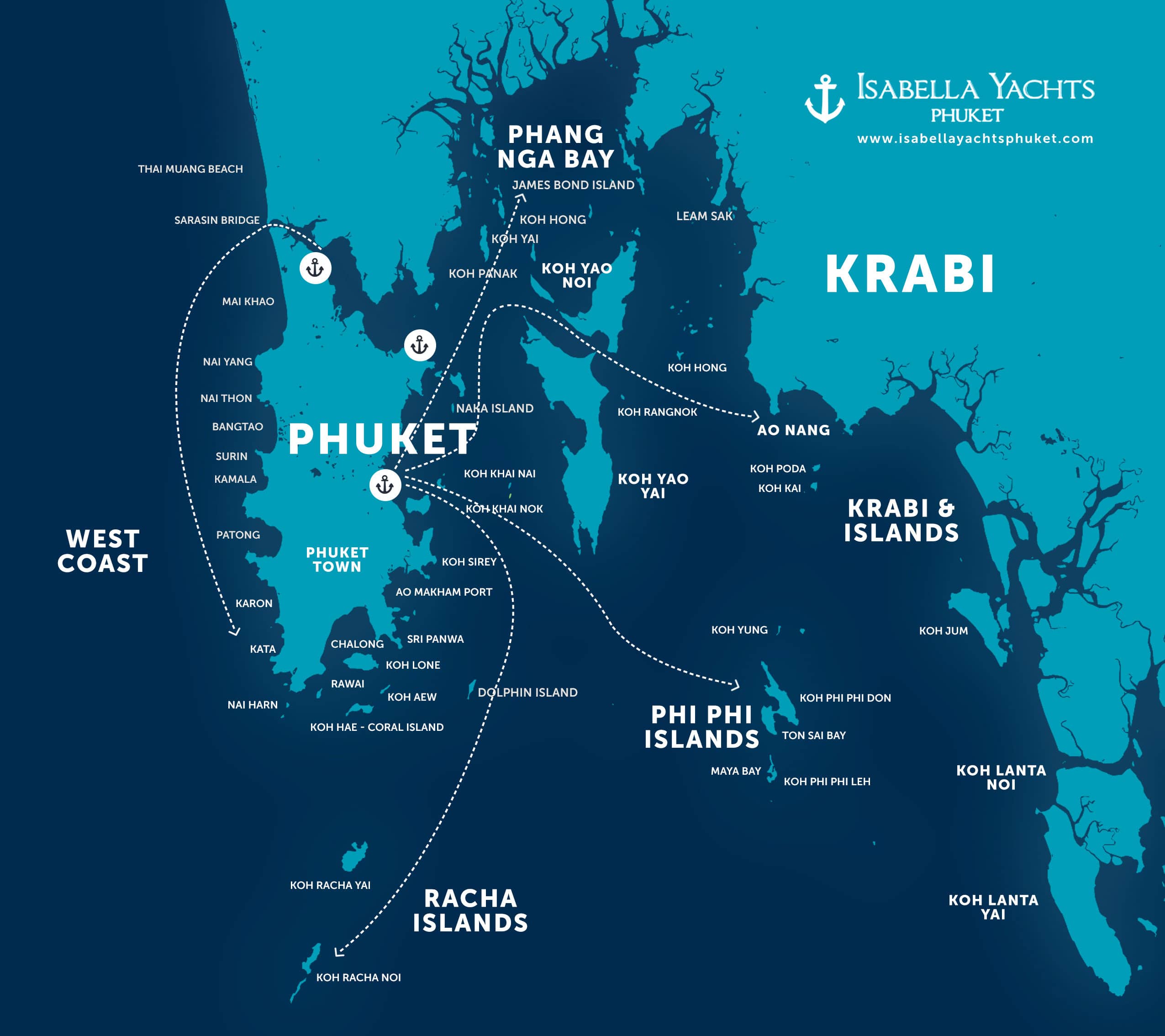 Phuket Destinations Map